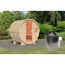 Fasssauna Größe 1 naturbelassen 9 kW Ofen integrierte Steuerung 225 x 175 x 229 cm