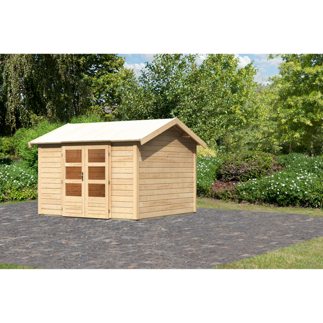 Bild von Gartenhaus mit Sauna 'Alejandro' naturbelassen 304 x 304 x 250 cm