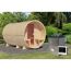 Fasssauna Größe 3 naturbelassen 9 kW Ofen externe Steuerung 225 x 385 x 229 cm