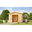 Verkleinertes Bild von Gartenhaus mit Sauna 'Alberto' naturbelassen 9 kW Ofen externe Steuerung 304 x 304 x 250 cm