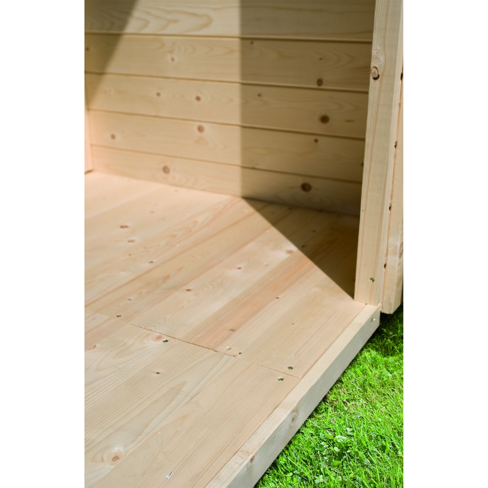 Gartenhaus mit Sauna 'Alberto' terragrau 9 kW Bio-Ofen externe Steuerung 304 x 304 x 250 cm + product picture