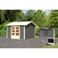 Verkleinertes Bild von Gartenhaus mit Sauna 'Alejandro' terragrau 9 kW Bio-Ofen externe Steuerung 304 x 304 x 250 cm