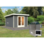 Saunahaus 'Francisco 1' A terragrau 9 kW Ofen externe Steuerung 309 x 309 x 229 cm