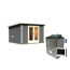 Saunahaus 'Francisco 1' A terragrau 9 kW Ofen externe Steuerung 309 x 309 x 229 cm