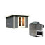 Saunahaus 'Francisco 1' A terragrau 9 kW Bio-Ofen externe Steuerung 309 x 309 x 229 cm
