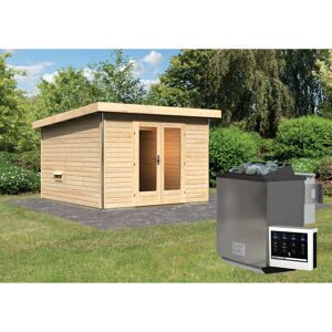 Saunahaus 'Francisco 1' B naturbelassen 9 kW Bio-Ofen externe Steuerung 309 x 309 x 229 cm