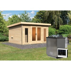 Saunahaus 'Francisco 2' A naturbelassen 9 kW Bio-Ofen externe Steuerung 369 x 309 x 229 cm