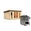 Saunahaus Francisco 2 Set A 9KW natur und Saunaofen