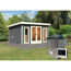 Saunahaus 'Francisco 2' A terragrau 9 kW Ofen externe Steuerung 369 x 309 x 229 cm