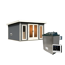 Saunahaus 'Francisco 2' A terragrau 9 kW Ofen externe Steuerung 369 x 309 x 229 cm