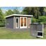 Saunahaus 'Francisco 2' A terragrau 9 kW Bio-Ofen externe Steuerung 369 x 309 x 229 cm