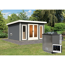 Saunahaus 'Francisco 2' A terragrau 9 kW Bio-Ofen externe Steuerung 369 x 309 x 229 cm