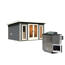 Saunahaus 'Francisco 2' A terragrau 9 kW Bio-Ofen externe Steuerung 369 x 309 x 229 cm