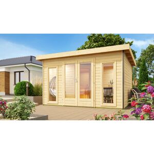 Saunahaus 'Francisco 2' B naturbelassen 9 kW Bio-Ofen externe Steuerung 369 x 309 x 229 cm