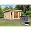 Saunahaus 'Francisco 2' B naturbelassen 9 kW Bio-Ofen externe Steuerung 369 x 309 x 229 cm