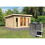 Saunahaus 'Francisco 2' B naturbelassen 9 kW Bio-Ofen externe Steuerung 369 x 309 x 229 cm