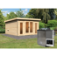 Saunahaus 'Francisco 3' A naturbelassen 9 kW Bio-Ofen externe Steuerung 369 x 369 x 229 cm