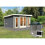 Saunahaus 'Francisco 3' A terragrau 9 kW Ofen externe Steuerung 369 x 369 x 229 cm