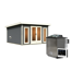 Saunahaus 'Francisco 3' A terragrau 9 kW Bio-Ofen externe Steuerung 369 x 369 x 229 cm