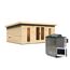 Saunahaus Francisco 4 Set A 9KW natur und Saunaofen