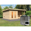 Saunahaus 'Francisco 5' B naturbelassen 9 kW Bio-Ofen externeSteuerung 509 x 369 x 253 cm