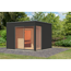 Verkleinertes Bild von Gartenhaus mit Sauna 'Enrique 1 Variante A' anthrazit 308 x 308 x 242 cm
