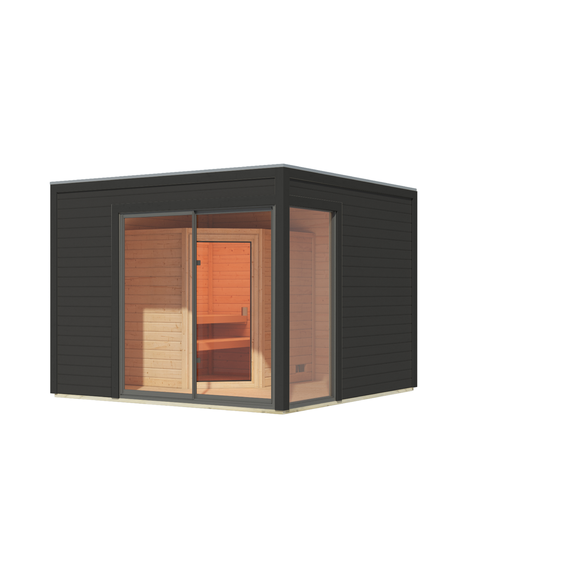 Gartenhaus mit Sauna 'Enrique 1 Variante A' anthrazit 308 x 308 x 242 cm + product picture