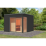 Verkleinertes Bild von Gartenhaus mit Sauna 'Enrique 1 Variante B' anthrazit 308 x 308 x 242 cm