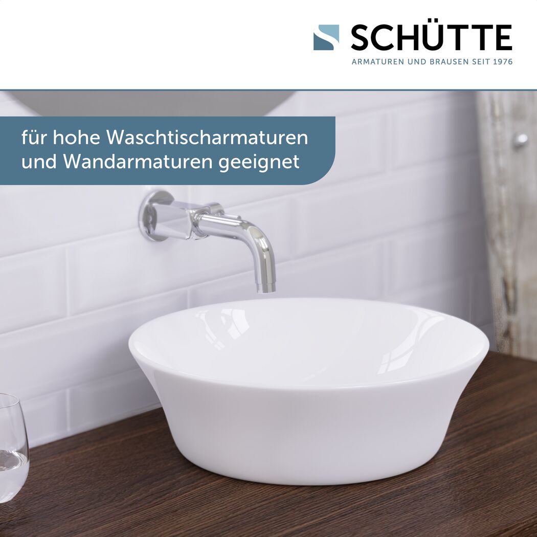 Aufsatzhandwaschbecken rund 'Tassoni Bowl' weiß Ø 40 x 11 cm