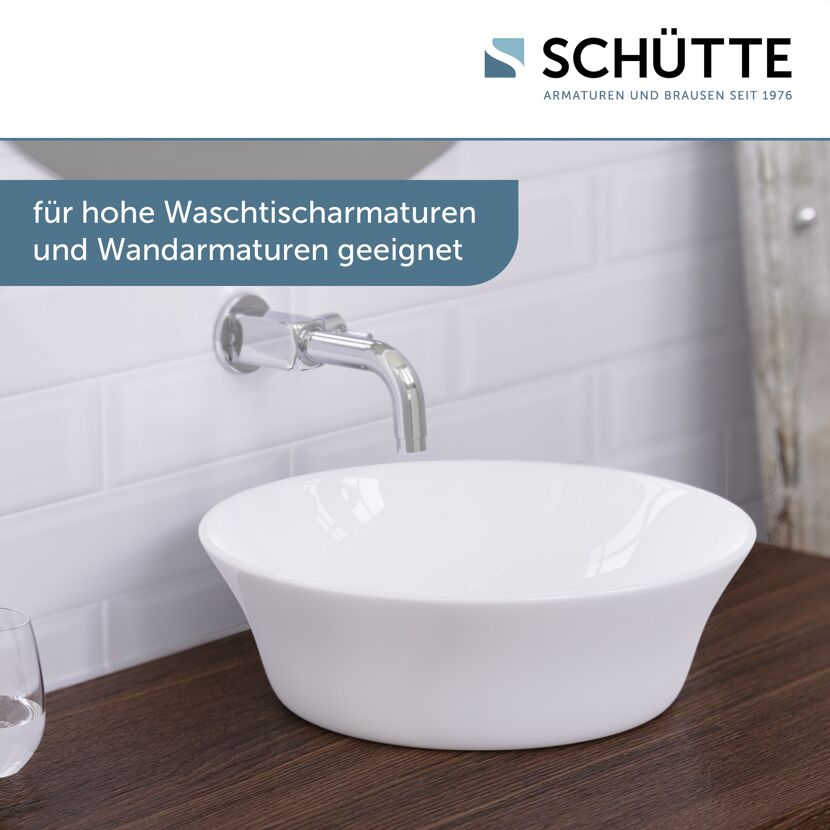 Aufsatzhandwaschbecken rund 'Tassoni Bowl' weiß Ø 40 x 11 cm