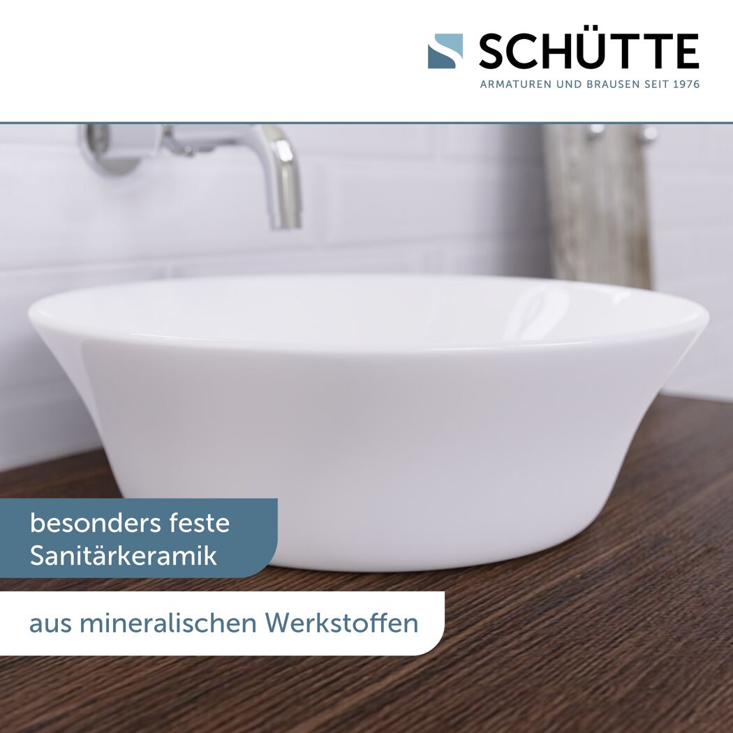 Aufsatzhandwaschbecken rund 'Tassoni Bowl' weiß Ø 40 x 11 cm