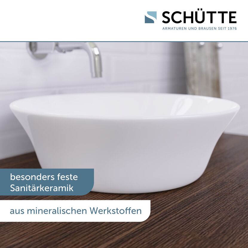 Aufsatzhandwaschbecken rund 'Tassoni Bowl' weiß Ø 40 x 11 cm
