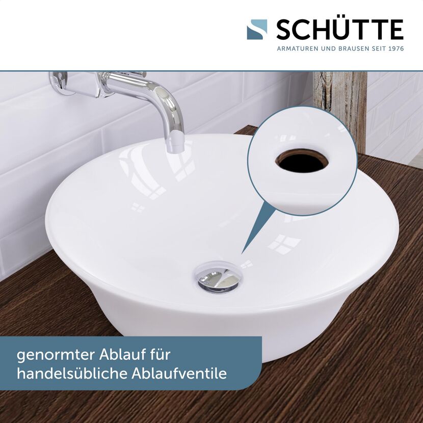 Aufsatzhandwaschbecken rund 'Tassoni Bowl' weiß Ø 40 x 11 cm