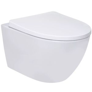 Wand-WC 'Nakia Twister Flush' spülrandlos inkl. WC-Sitz weiß