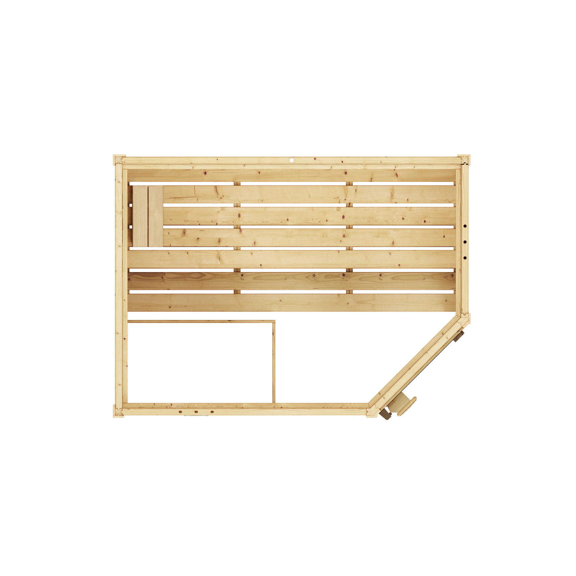 Massivholzsauna 'Valida Eck' natur Glastür 189 x 139 x 203,5 cm, ohne Ofen