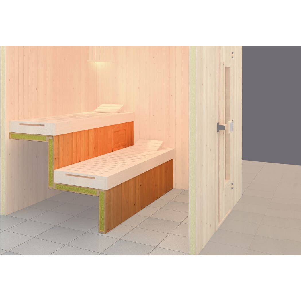 Energie-Sparpaket für Saunagröße 200 x 180/200 cm, ohne Liegen