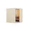 Elementsauna 'Varberg 1 Eck' weiß lasiert Glastür 194 x 144 x 199 cm, ohne Ofen