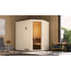 Elementsauna 'Varberg 1 Eck' weiß lasiert 7,5 kW BioS-Ofen mit Steuerung Glastür 194 x 144 x 199 cm