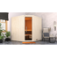 Elementsauna 'Varberg 3 Eck' weiß lasiert Glastür 194 x 194 x 199 cm, ohne Ofen