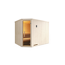 Elementsauna 'Varberg 4 Eck' weiß lasiert 7,5 kW OS-Ofen mit Steuerung Glastür 244 x 194 x 199 cm