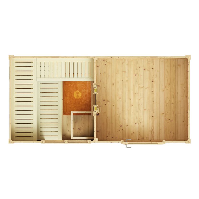 Saunahaus 'Farsund 1' natur Holztür Fenster 415 x 250 x 253 cm, ohne Ofen