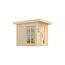 Premium-Saunahaus 'Kuopio 1' natur 9,0 kW OS-Ofen Steuerung Holztür Fenster 263 x 298 x 253 cm
