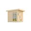 Premium-Saunahaus 'Kuopio 1' natur 9,0 kW BioS-Ofen Steuerung Holztür Fenster 263 x 298 x 253 cm
