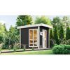 Premium-Saunahaus 'Kuopio 1' anthrazit 9,0 kW OS-Ofen Steuerung Holztür Fenster 263 x 298 x 253 cm