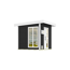 Premium-Saunahaus 'Kuopio 1' anthrazit 9,0 kW BioS-Ofen Steuerung Holztür Fenster 263 x 298 x 253 cm