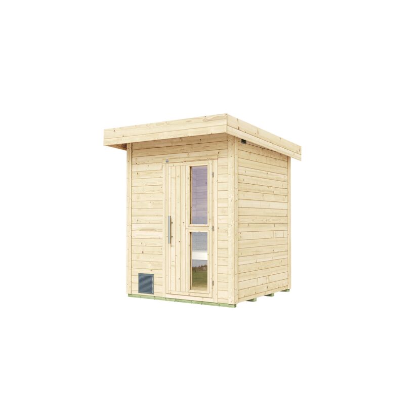 Saunahaus 'Naantali 1' natur 9,0 kW OS-Ofen Steuerung Holztür 210 x 249 x 253 cm