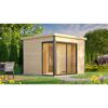 Design-Saunahaus '412' natur mit Sauna Varberg 3, Steuerung 7,5 kW Klassik-Ofen 320 x 320 x 239 cm