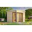 Design-Saunahaus '412' natur mit Sauna Varberg 3, Steuerung 7,5 kW BioS-Ofen 320 x 320 x 239 cm