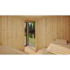 Design-Saunahaus '412' graphitgrau mit Sauna Varberg 3, Steuerung 9,0 kW Kompakt-Ofen 320 x 320 x 239 cm