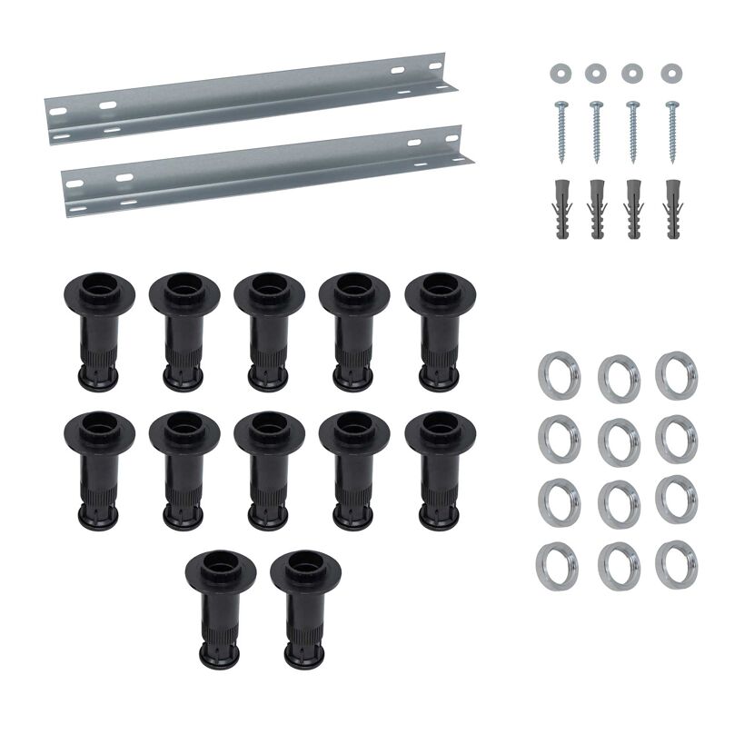 12er Set schwarze Möbelfüße mit Schrauben